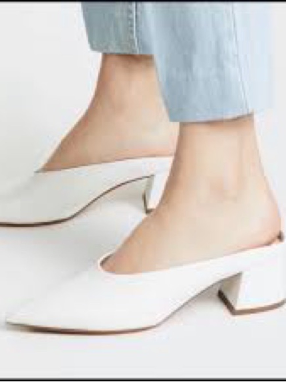VINCE Block Heel Pointy Toe Mules Size 8M